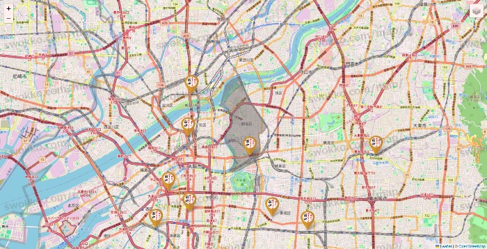 大阪府の串カツ田中の店舗地図