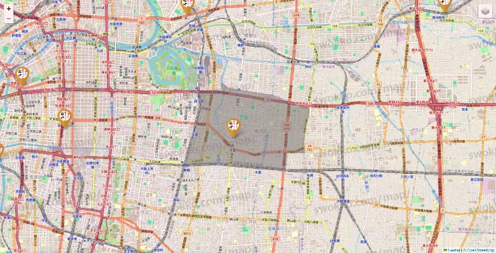 大阪府の串カツ田中の店舗地図
