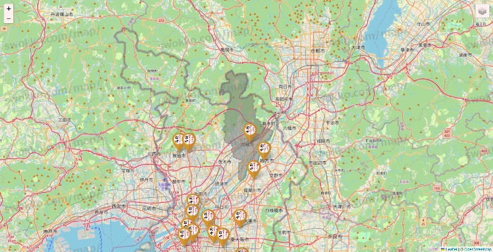 大阪府の串カツ田中の店舗地図