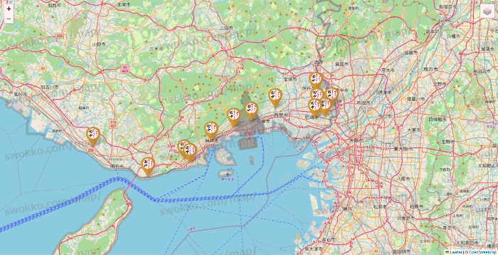 兵庫県の串カツ田中の店舗地図