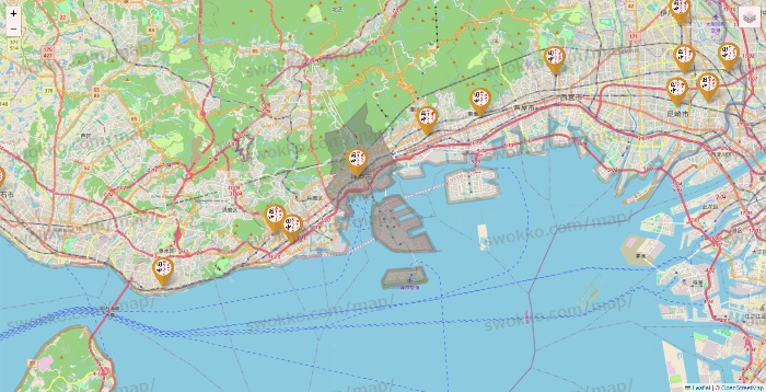 兵庫県の串カツ田中の店舗地図