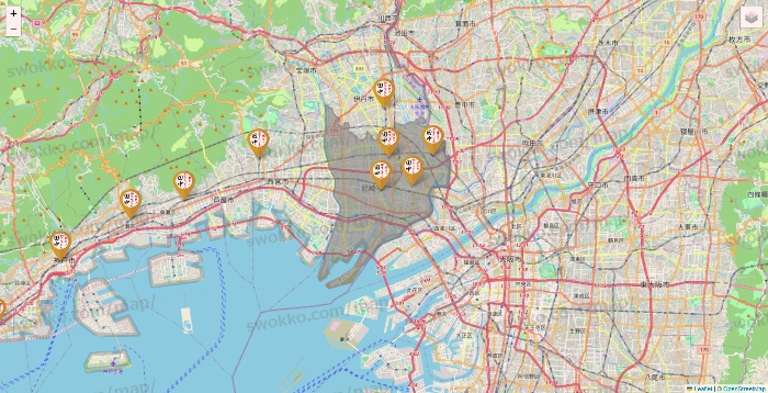 兵庫県の串カツ田中の店舗地図