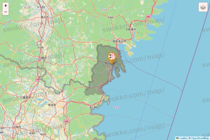 宮城県の串カツ田中の店舗地図