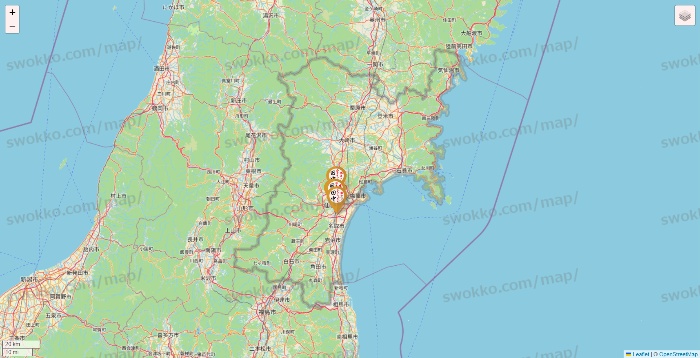 宮城県の串カツ田中の店舗地図