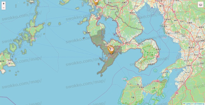 長崎県の串カツ田中の店舗地図