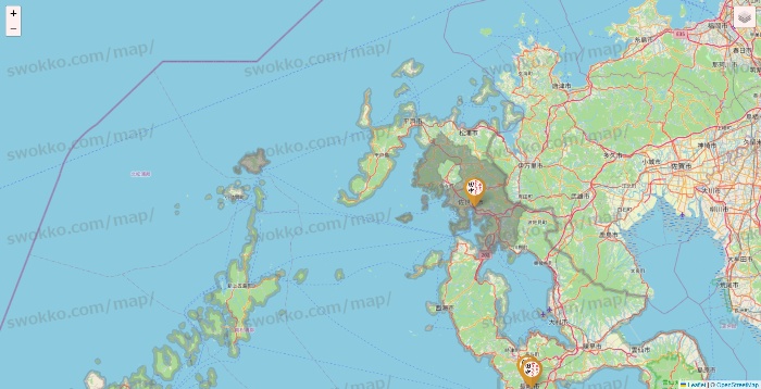 長崎県の串カツ田中の店舗地図