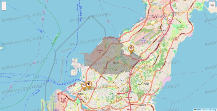 沖縄県の串カツ田中の店舗地図