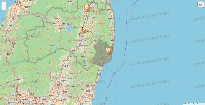 福島県の串カツ田中の店舗地図