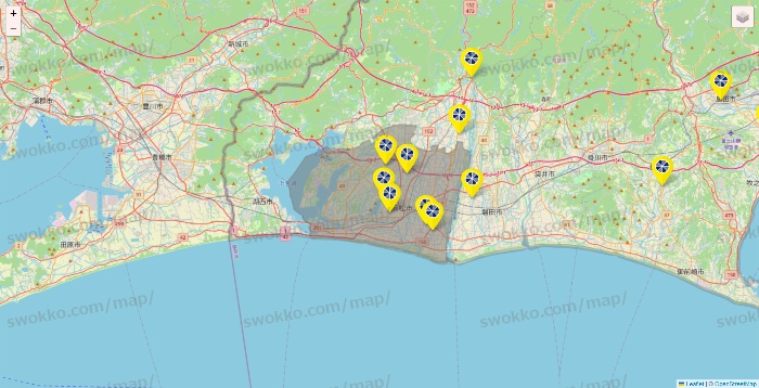 静岡県のレモン（LEMON）の店舗地図