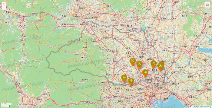 埼玉県のライフ（ビオラル、セントラルスクエア、Miniel）の店舗地図