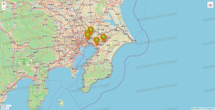 千葉県のライフ（ビオラル、セントラルスクエア、Miniel）の店舗地図