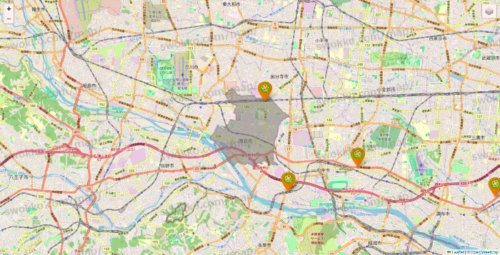 東京都のライフ（ビオラル、セントラルスクエア、Miniel）の店舗地図