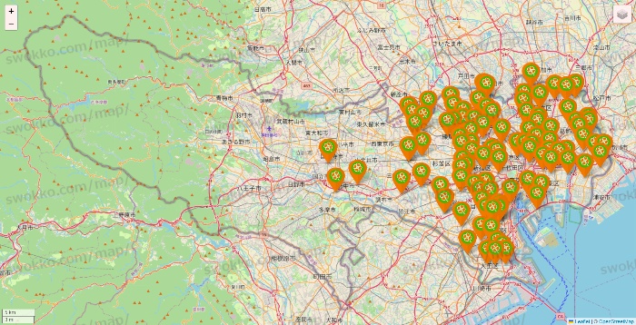 東京都のライフ（ビオラル、セントラルスクエア、Miniel）の店舗地図