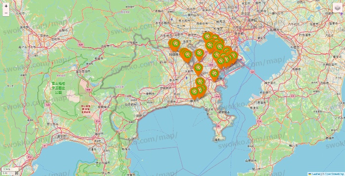 神奈川県のライフ（ビオラル、セントラルスクエア、Miniel）の店舗地図
