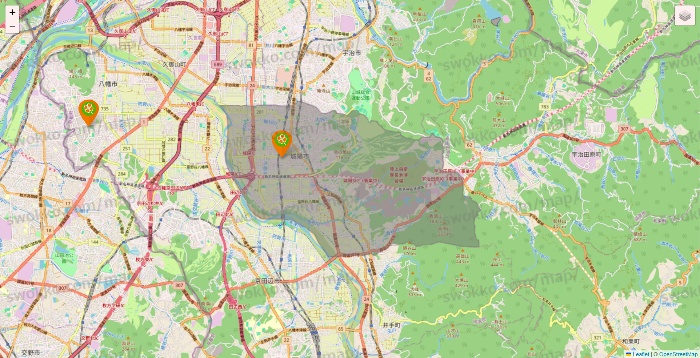 京都府のライフ（ビオラル、セントラルスクエア、Miniel）の店舗地図