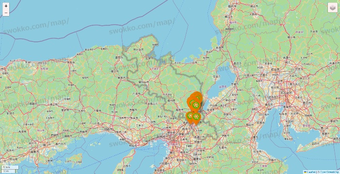 京都府のライフ（ビオラル、セントラルスクエア、Miniel）の店舗地図