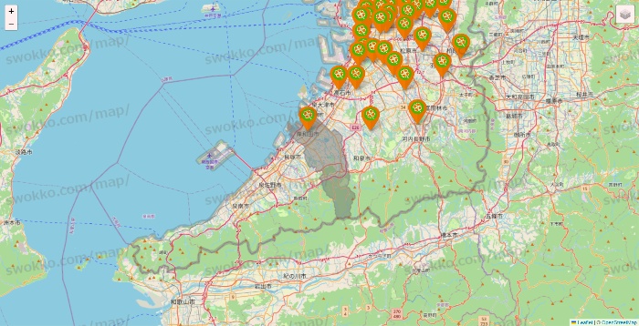 大阪府のライフ（ビオラル、セントラルスクエア、Miniel）の店舗地図