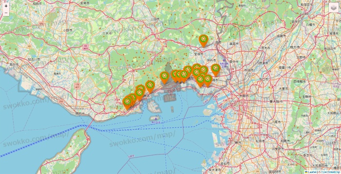 兵庫県のライフ（ビオラル、セントラルスクエア、Miniel）の店舗地図