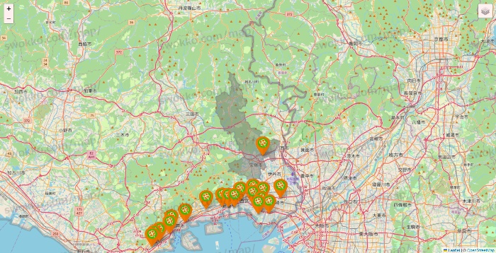 兵庫県のライフ（ビオラル、セントラルスクエア、Miniel）の店舗地図