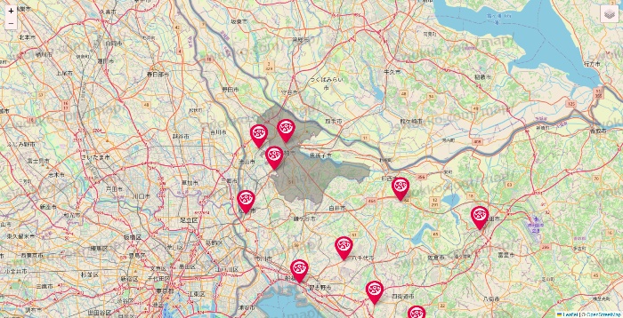 千葉県のロピアの店舗地図