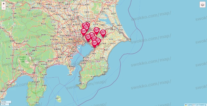 千葉県のロピアの店舗地図