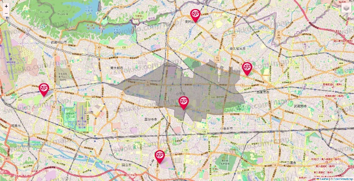 東京都のロピアの店舗地図
