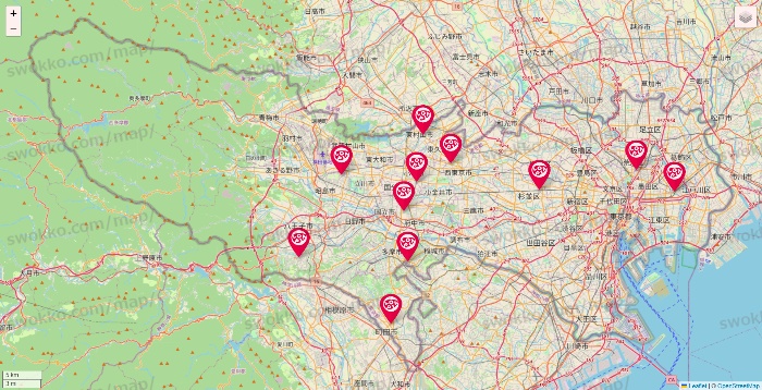 東京都のロピアの店舗地図