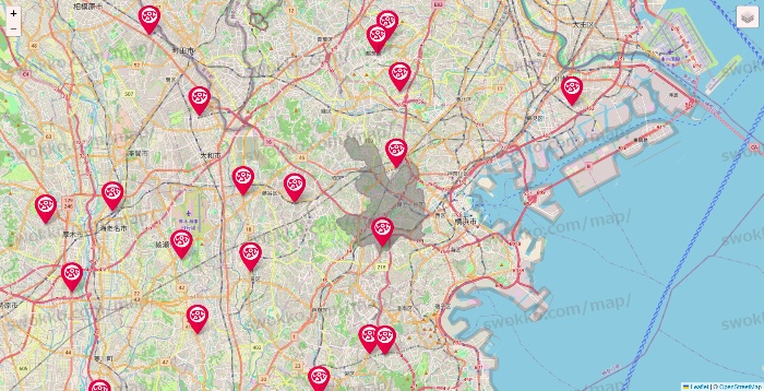 神奈川県のロピアの店舗地図