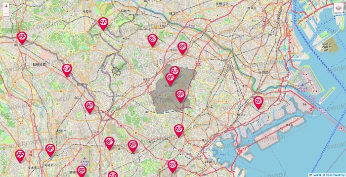 神奈川県のロピアの店舗地図