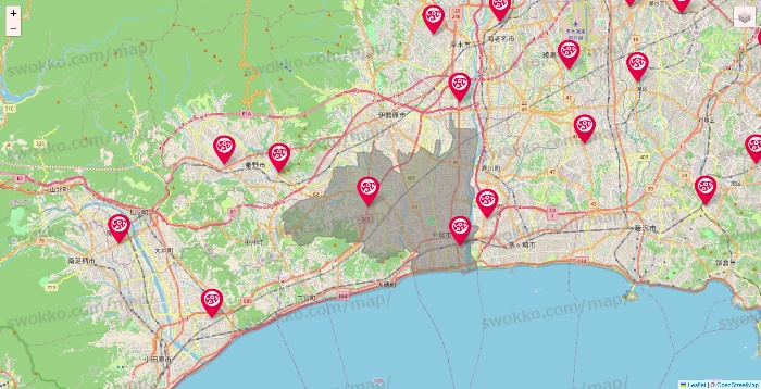 神奈川県のロピアの店舗地図
