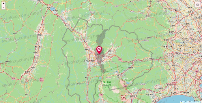山梨県のロピアの店舗地図