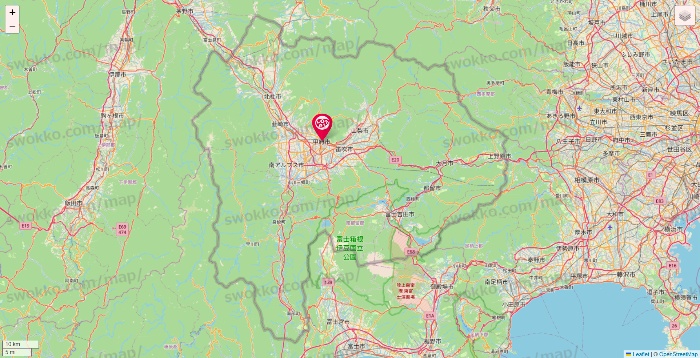 山梨県のロピアの店舗地図