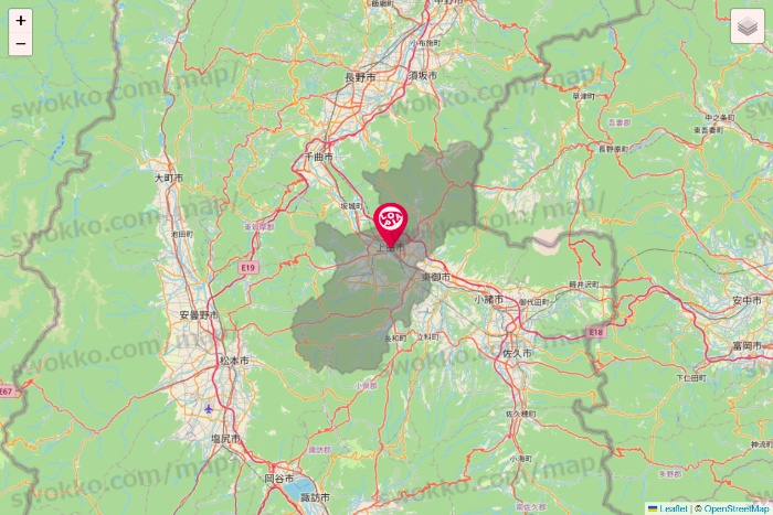 長野県のロピアの店舗地図