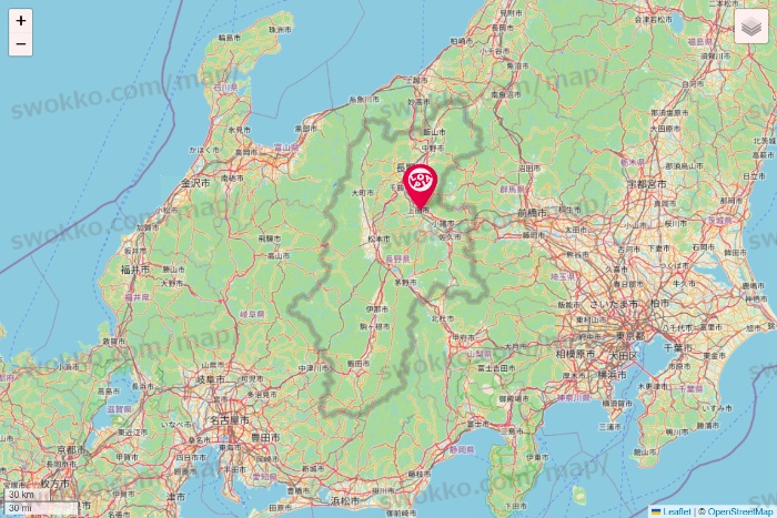 長野県のロピアの店舗地図