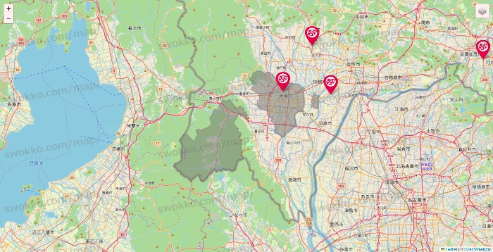 岐阜県のロピアの店舗地図