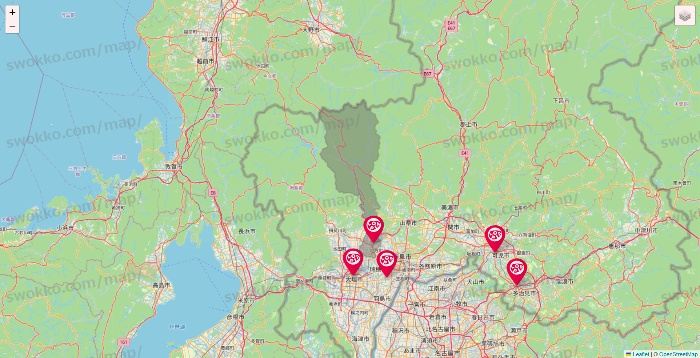 岐阜県のロピアの店舗地図