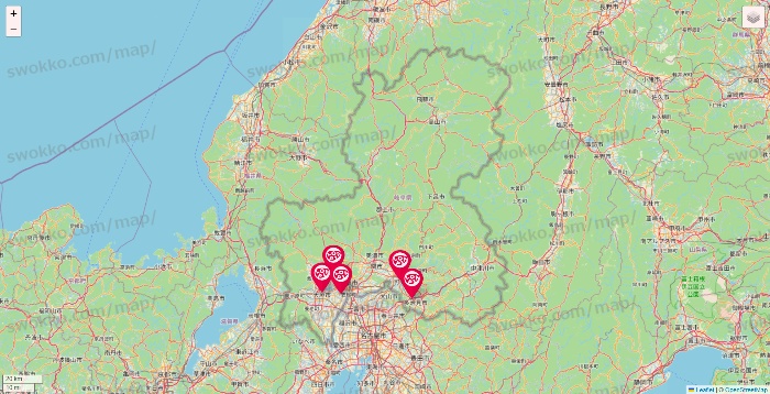 岐阜県のロピアの店舗地図