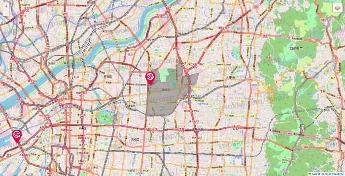 大阪府のロピアの店舗地図