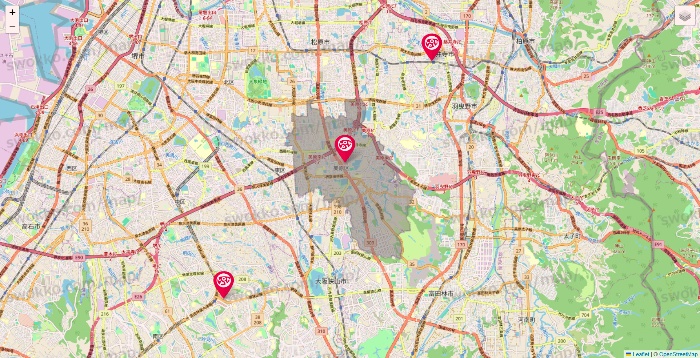 大阪府のロピアの店舗地図