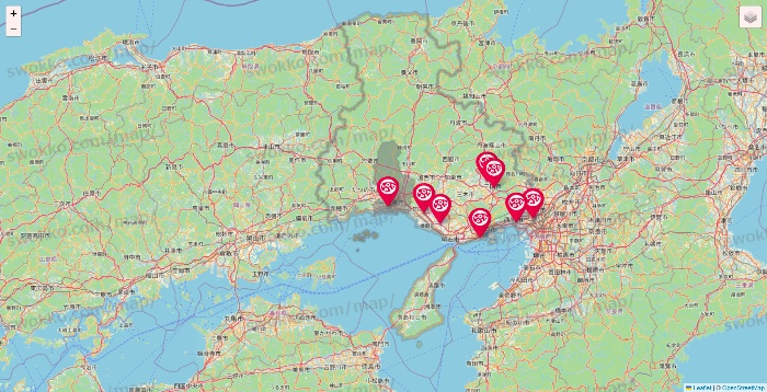 兵庫県のロピアの店舗地図