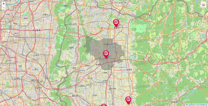 奈良県のロピアの店舗地図