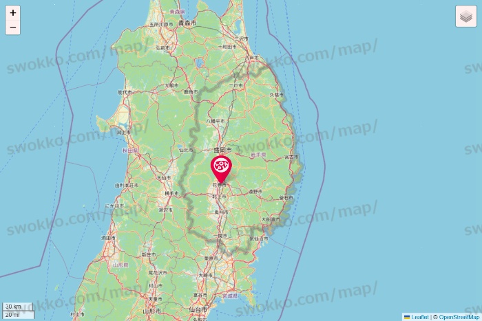 岩手県のロピアの店舗地図