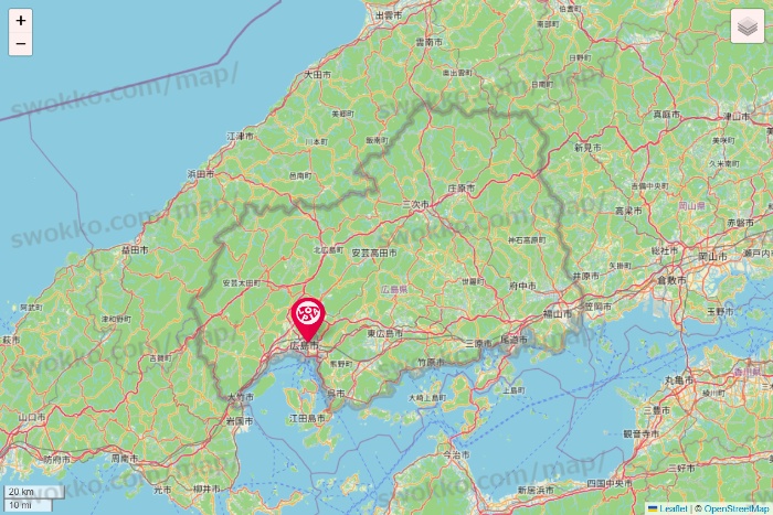 広島県のロピアの店舗地図