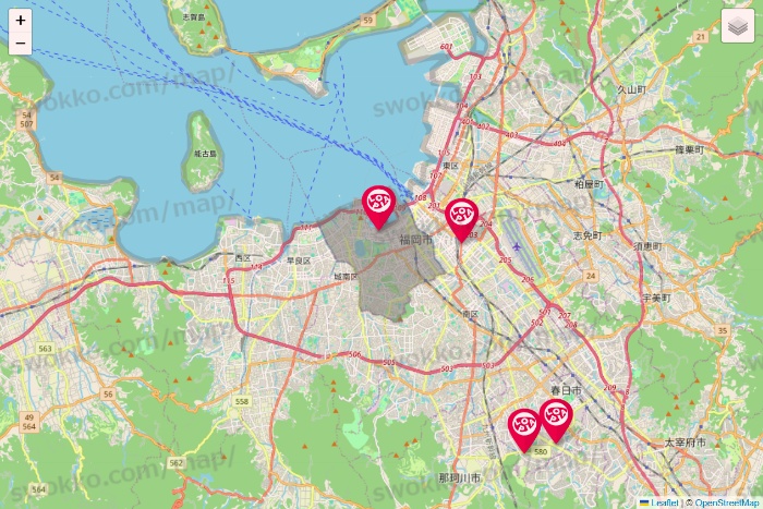 福岡県のロピアの店舗地図