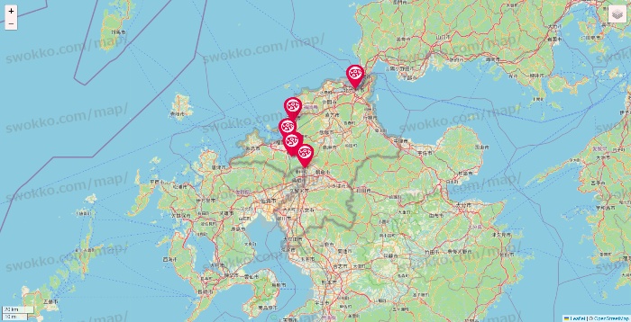 福岡県のロピアの店舗地図