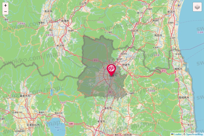 福島県のロピアの店舗地図