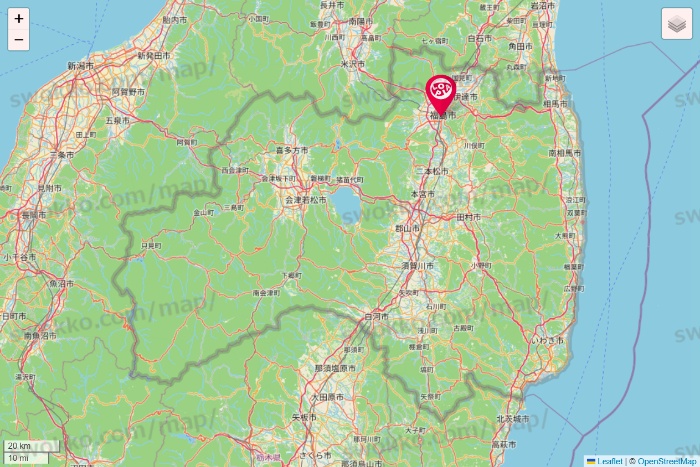 福島県のロピアの店舗地図