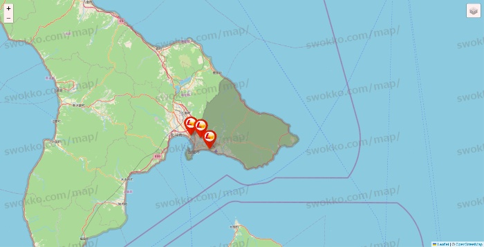 北海道のロッテリアの店舗地図
