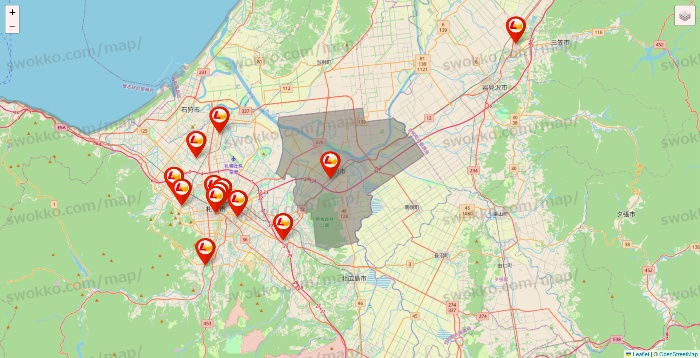 北海道のロッテリアの店舗地図