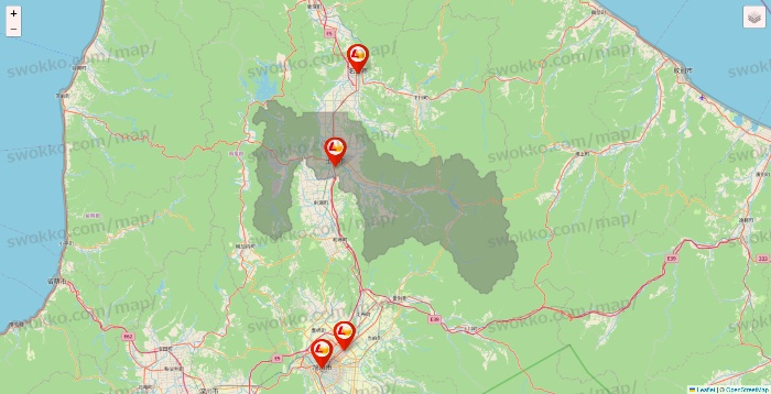 北海道のロッテリアの店舗地図